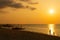 Sunset leisure time on Boracay beach. Philippines