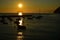 Sunset levanto boats italy