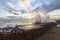 A sunset at the Lido di Ostia in Rome. Sea, sky, sun a fantastic landscape