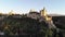 Sunset light on the alcazar in the spanish citadel of Segovia. Antique stronghold from the medieval aged as history museum