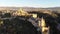 Sunset light on the alcazar in the spanish citadel of Segovia. Antique stronghold from the medieval aged as history museum