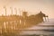 Sunset light on the fishing pier in Imperial Beach, California.