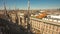 Sunset light milan famous duomo cathedral rooftop square panorama 4k time lapse italy
