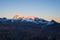 Sunset light over the scenics Monte Rosa glaciers