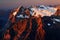 Sunset light over Wetterhorn Peak