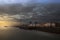 Sunset lighting up brighton seafront buildings