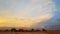 Sunset lights in the arid and desolate landscape of the Atacama Desert