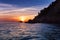 Sunset on the Liguria sea, La Spezia, Italy