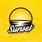 Sunset logotype concept in modern style. Sunset colorful badge.