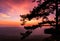 Sunset at the Lomsak cliff on Phu Kradung national park