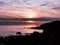 Sunset looking towards Freshwater from St Catherine`s Lighthouse, Niton, Isle of Wight