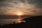 Sunset looking towards Freshwater from St Catherine`s Lighthouse, Niton, Isle of Wight