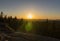 Sunset on lookout Nebelstein, Austria landscape