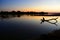 Sunset on Luangwa river. South Luangwa National Park. Zambia