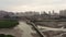 Sunset at Luoyang Bridge, Quanzhou, China. The Luoyang Bridge, known as Wan`an Bridge, is the first stone bay bridge in China