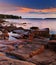 Sunset on Maine Coast with Glowing Granite