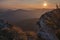 Sunset  from Majerova skala rock in Velka Fatra mountains