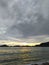 sunset in mandeh peak beach