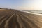 Sunset on Mandrem beach in Goa, India