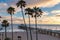 Sunset at Manhattan Beach  in Southern California, Los Angeles.