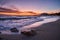 Sunset in Marbella with nice rocks in foreground