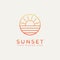 Sunset minimalist line art logo icon design