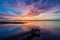 Sunset on Mobile Bay in Daphne, Alabama Bayfront Park Pavilion