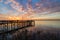 Sunset on Mobile Bay in Daphne, Alabama Bayfront Park Pavilion
