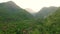 Sunset in montains in Amed. Mountainous landscape. Indonesia, Bali. Aerial view