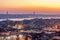 Sunset from the Monte Agudo viewpoint in Lisbon, capital of Portugal