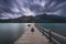 After sunset, the moon is rising at Glenorchy Warf. Glenorchy is a charming touristic village situated at the Northern end of Lake