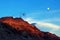 Sunset and moonrise, Death Valley National Park, California