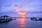 Sunset and moonrise over Masonboro Inlet Wrightsville Beach NC