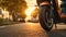 Sunset Motorcycle: Soft-focused Realism In Low-angle Precisionist Art