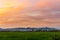 Sunset on the mountain of Collserola in Barcelona. From the Llobregat delta.