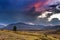 sunset at mountain meadow plateau Eshtikkel, Altai