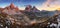 Sunset mountain panorama in Dolomites - Tre Cime