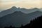 Sunset mountain panorama view