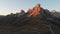 Sunset at Mountain range of Italian Dolomites