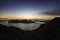 Sunset from mountain Sornfell, Vagar island in background, Faroe Islands, Denmark