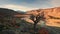 Sunset in a mountain valley. Patagonia, Argentina