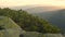 Sunset, mountains, alpine pine, wind