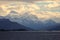 Sunset in the mountains. Beagle Channel, Argentina.