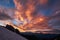 Sunset in the mountains. Caucasian Mountains in Karachay-Cherkerssia, Russia