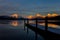 Sunset, Mountains, Reflection, Lake, Dock