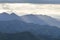 Sunset on mountains view at North Laos.