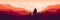 Sunset at moutain canyon vector illustration