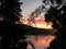 Sunset at the mouth of the Valdivia River, near the city of the same name, in the Region of the Rivers, in southern Chile