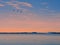 Sunset with Mt. Baker view from the shore in Sidney