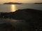 Sunset at Mys Tobzina on Russky Island in Sea of Japan in September in Vladivostok, Russia.